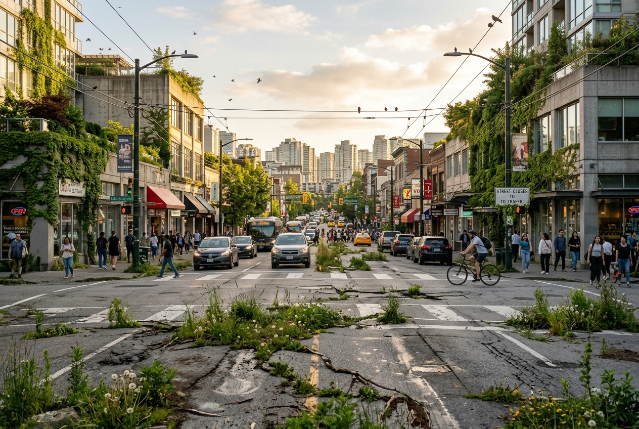 Selva urbana — naturaleza invadiendo el hormigón